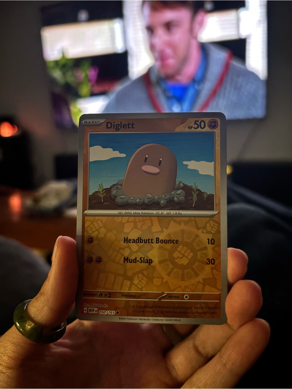 Pokemon Diglett Trading Card - Brown, Blue